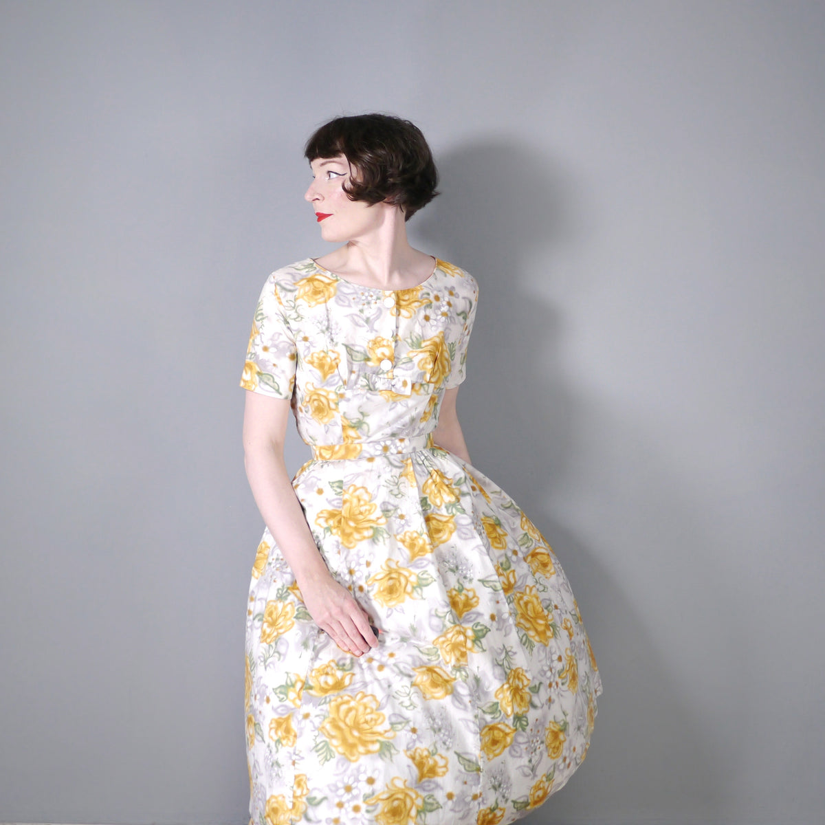 Yellow white sales floral dress