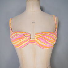 Load image into Gallery viewer, 60s BRIGHT YELLOW AND PINK STRIPE JANTZEN ITSY BITSY BIKINI - XS