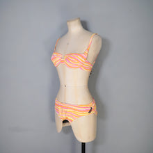 Load image into Gallery viewer, 60s BRIGHT YELLOW AND PINK STRIPE JANTZEN ITSY BITSY BIKINI - XS