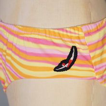 Load image into Gallery viewer, 60s BRIGHT YELLOW AND PINK STRIPE JANTZEN ITSY BITSY BIKINI - XS
