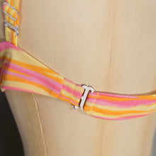 Load image into Gallery viewer, 60s BRIGHT YELLOW AND PINK STRIPE JANTZEN ITSY BITSY BIKINI - XS
