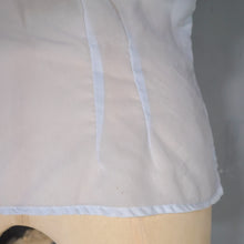 Load image into Gallery viewer, 50s 60s ST MICHEALS SHEER PASTEL BLUE BLOUSE WITH LACE COLLAR - M
