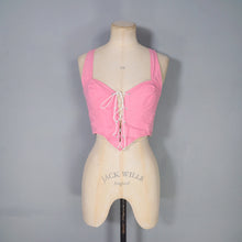 Load image into Gallery viewer, 80s does 50s BRIDGET OF STRAWBERRY STUDIO PINK LACE UP CORSET SUN TOP - XS-S
