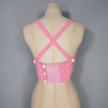 Load image into Gallery viewer, 80s does 50s BRIDGET OF STRAWBERRY STUDIO PINK LACE UP CORSET SUN TOP - XS-S