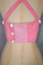 Load image into Gallery viewer, 80s does 50s BRIDGET OF STRAWBERRY STUDIO PINK LACE UP CORSET SUN TOP - XS-S