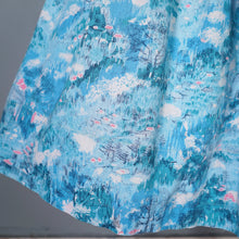Load image into Gallery viewer, 50s PASTEL BLUE AND PINK ASIAN LANDSCAPE PRINT STRAPPY FULL SKIRTED SUN DRESS