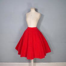 Load image into Gallery viewer, 50s PETER FRENCH BRIGHT RED CORDUROY FULL SKIRT - 24"