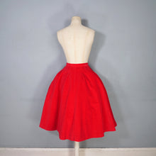 Load image into Gallery viewer, 50s PETER FRENCH BRIGHT RED CORDUROY FULL SKIRT - 24"