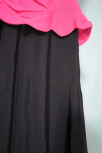 Load image into Gallery viewer, 40s PINK AND BLACK RAYON RHINESTONED COCKTAIL DRESS - XS