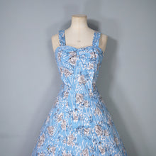 Load image into Gallery viewer, 50s &quot;PROVAWEAR&quot; LIGHT BLUE ASIAN NOVELTY PRINT SUN DRESS AND BOLERO -