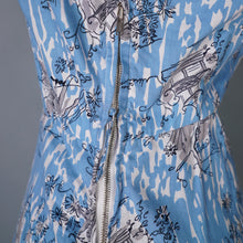 Load image into Gallery viewer, 50s &quot;PROVAWEAR&quot; LIGHT BLUE ASIAN NOVELTY PRINT SUN DRESS AND BOLERO -