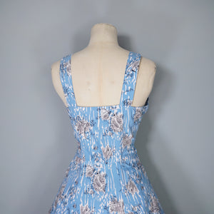 50s "PROVAWEAR" LIGHT BLUE ASIAN NOVELTY PRINT SUN DRESS AND BOLERO -
