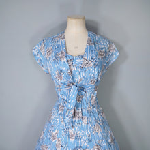 Load image into Gallery viewer, 50s &quot;PROVAWEAR&quot; LIGHT BLUE ASIAN NOVELTY PRINT SUN DRESS AND BOLERO -