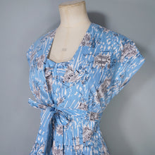 Load image into Gallery viewer, 50s &quot;PROVAWEAR&quot; LIGHT BLUE ASIAN NOVELTY PRINT SUN DRESS AND BOLERO -