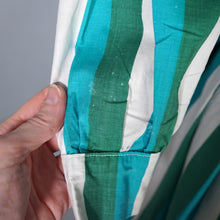 Load image into Gallery viewer, 50s 60s COLOURFUL GREEN AND WHITE STRIPE SHIRTWAIST WITH FULL SKIRT - S