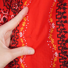Load image into Gallery viewer, 50s RED FULL SKIRTED DRESS WITH HEART AND ROSE PRINT - S