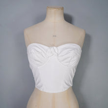 Load image into Gallery viewer, 50s 60s ST MICHAEL STRAPLESS WHITE SUN TOP / BONED BUSTIER - XS