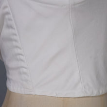 Load image into Gallery viewer, 50s 60s ST MICHAEL STRAPLESS WHITE SUN TOP / BONED BUSTIER - XS