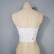 Load image into Gallery viewer, 50s 60s ST MICHAEL STRAPLESS WHITE SUN TOP / BONED BUSTIER - XS