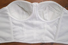 Load image into Gallery viewer, 50s 60s ST MICHAEL STRAPLESS WHITE SUN TOP / BONED BUSTIER - XS