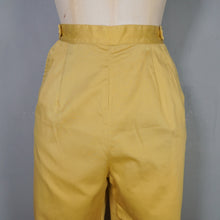 Load image into Gallery viewer, 60s MUSTARD YELLOW HIGH WAISTED CIGARETTE PANTS / TROUSERS - 28"