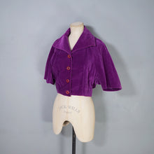 Load image into Gallery viewer, 60s SPORTAVILLE DEEP PURPLE VELVETY PIN CORD CROPPED JACKET - S