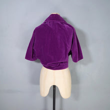 Load image into Gallery viewer, 60s SPORTAVILLE DEEP PURPLE VELVETY PIN CORD CROPPED JACKET - S