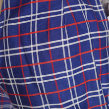 Load image into Gallery viewer, 50s 60s "BELMONT" BLUE WHITE AND RED HIGH WAISTED SHORT SHORTS - 24"