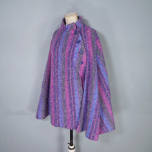 Load image into Gallery viewer, 70s JIMMY HOURIHAN PURE WOOL HEATHER PURPLE CAPE - M