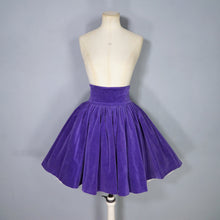 Load image into Gallery viewer, 80s BETSEY JOHNSON PUNK LABEL VIOLET VELVET FLIPPY SKATER SKIRT - S