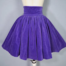 Load image into Gallery viewer, 80s BETSEY JOHNSON PUNK LABEL VIOLET VELVET FLIPPY SKATER SKIRT - S