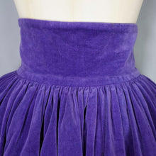 Load image into Gallery viewer, 80s BETSEY JOHNSON PUNK LABEL VIOLET VELVET FLIPPY SKATER SKIRT - S