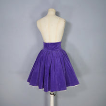 Load image into Gallery viewer, 80s BETSEY JOHNSON PUNK LABEL VIOLET VELVET FLIPPY SKATER SKIRT - S