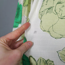 Load image into Gallery viewer, 50s 60s BUNNY CASUALS BIG GREEN FLOWER PRINT STRAPPY SUN DRESS - S