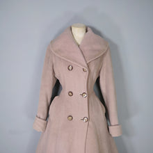 Load image into Gallery viewer, 50s HUBER LIGHT BROWN / STONE COLOURED WOOL PRINCESS COAT - S-M