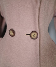 Load image into Gallery viewer, 50s HUBER LIGHT BROWN / STONE COLOURED WOOL PRINCESS COAT - S-M