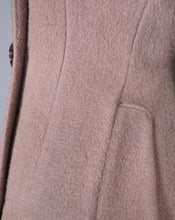 Load image into Gallery viewer, 50s HUBER LIGHT BROWN / STONE COLOURED WOOL PRINCESS COAT - S-M