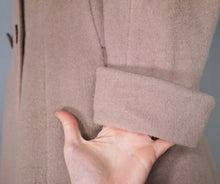 Load image into Gallery viewer, 50s HUBER LIGHT BROWN / STONE COLOURED WOOL PRINCESS COAT - S-M