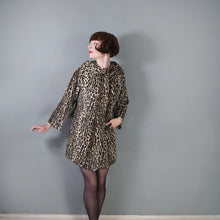 Load image into Gallery viewer, 60s LIGHT VELVET LEOPARD FAUX FUR SWING COAT WITH COWL COLLAR - S-M