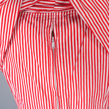 Load image into Gallery viewer, 50s SUZY PERETTE RED AND WHITE CANDY STRIPE FULL SKIRTED DRESS - XS