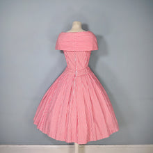 Load image into Gallery viewer, 50s SUZY PERETTE RED AND WHITE CANDY STRIPE FULL SKIRTED DRESS - XS