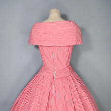 Load image into Gallery viewer, 50s SUZY PERETTE RED AND WHITE CANDY STRIPE FULL SKIRTED DRESS - XS