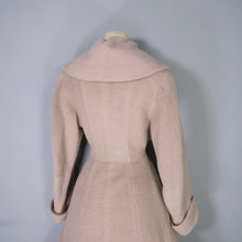 Load image into Gallery viewer, 50s HUBER LIGHT BROWN / STONE COLOURED WOOL PRINCESS COAT - S-M