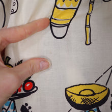 Load image into Gallery viewer, 50s GREENTREE SAUL STEINBERG CARRIBEAN NOVELTY PRINT FULL SKIRTED DRESS - S