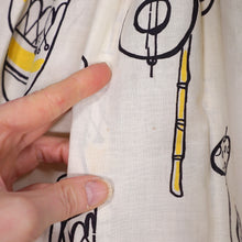 Load image into Gallery viewer, 50s GREENTREE SAUL STEINBERG CARRIBEAN NOVELTY PRINT FULL SKIRTED DRESS - S