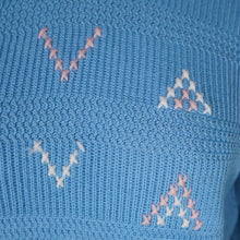 Load image into Gallery viewer, 60s TRENT VALLEY LIGHT BLUE CROPPED WOOL SPORTS JUMPER - XS