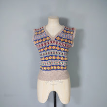 Load image into Gallery viewer, 60s does 40s HANDKNITTED COLOURFUL FAIRISLE PATTERN TANK TOP - S