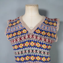 Load image into Gallery viewer, 60s does 40s HANDKNITTED COLOURFUL FAIRISLE PATTERN TANK TOP - S