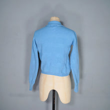 Load image into Gallery viewer, 60s TRENT VALLEY LIGHT BLUE CROPPED WOOL SPORTS JUMPER - XS