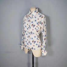 Load image into Gallery viewer, 70s NOVELTY ROCK N' ROLL DANCING COUPLE AND RECORD PRINT SHIRT - L